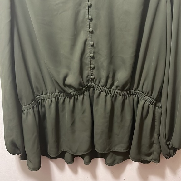Worthington olive green long sleeve blouse size XXL or 2x womens - Picture 3 of 6
